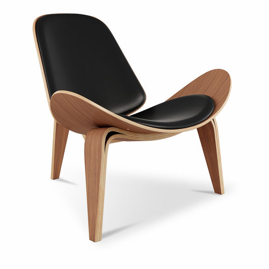 Black & Brown Genuine Leather Lounge Chair
