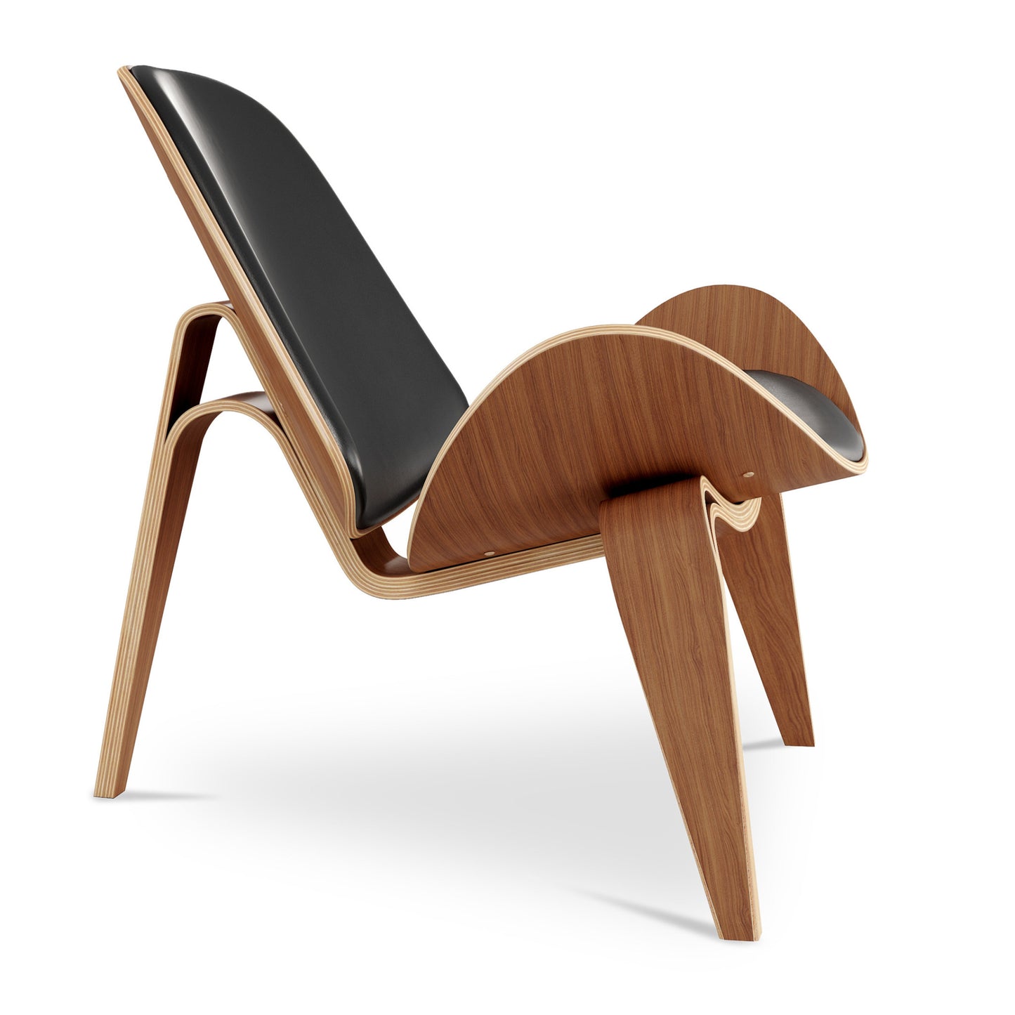 Black & Brown Genuine Leather Lounge Chair