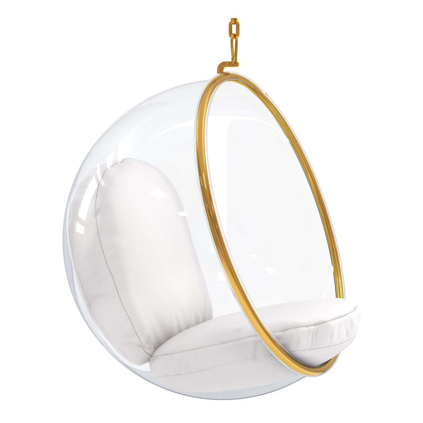 White Faux Leather Balloon Chair