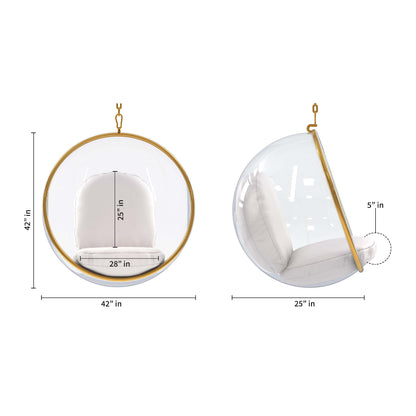 White Faux Leather Balloon Chair