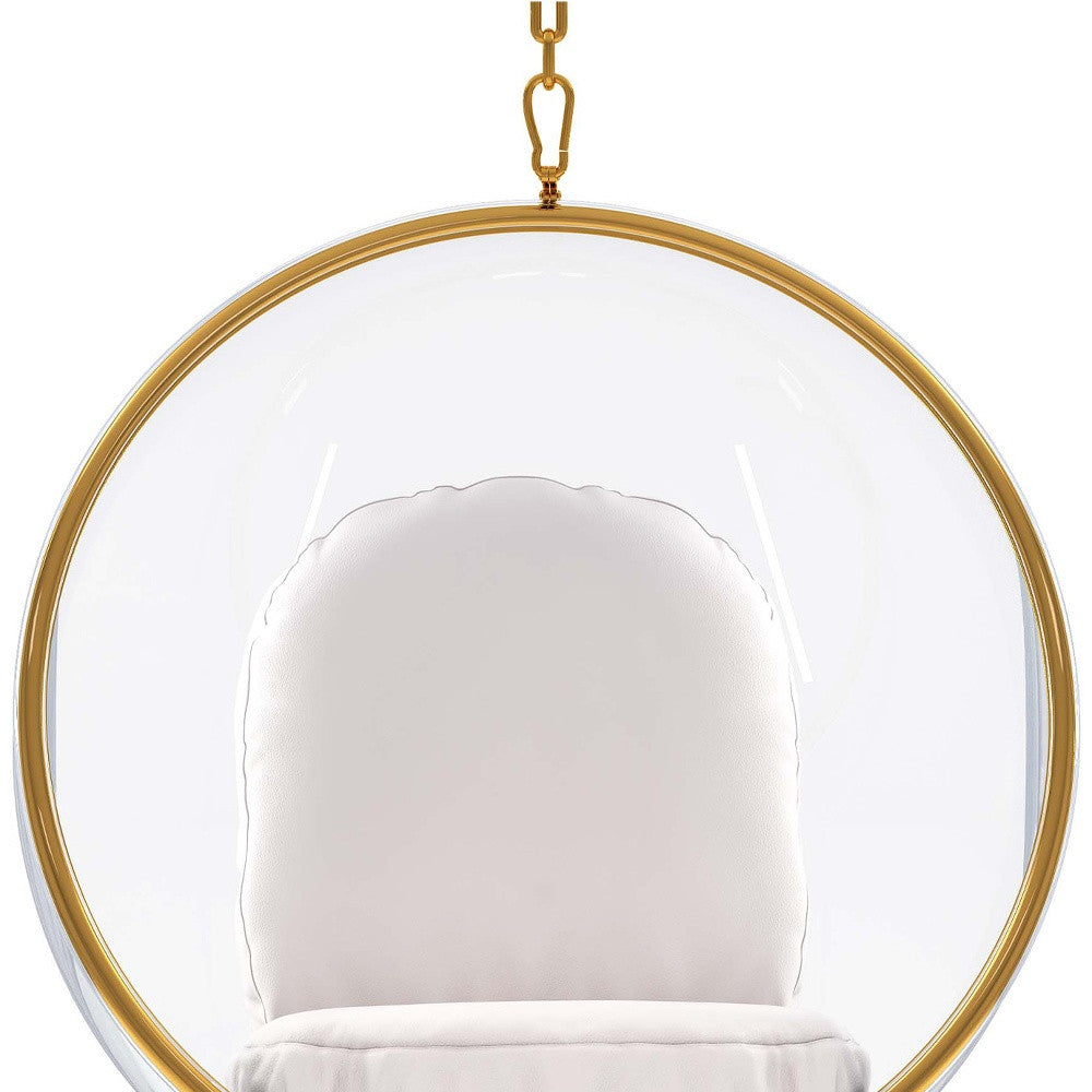 White Faux Leather Balloon Chair