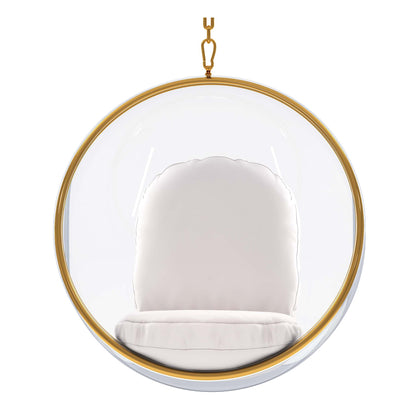 White Faux Leather Balloon Chair