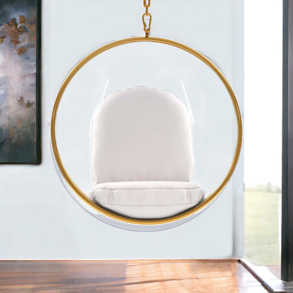 White Faux Leather Balloon Chair