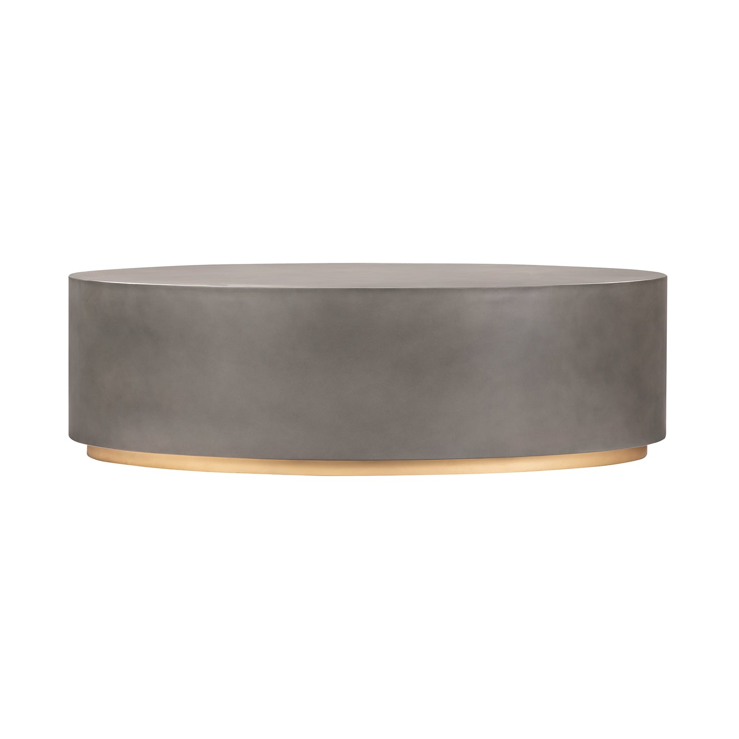 Gray & Brass Concrete & Brass Oval Coffee Table