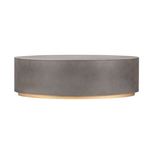 Gray & Brass Concrete & Brass Oval Coffee Table