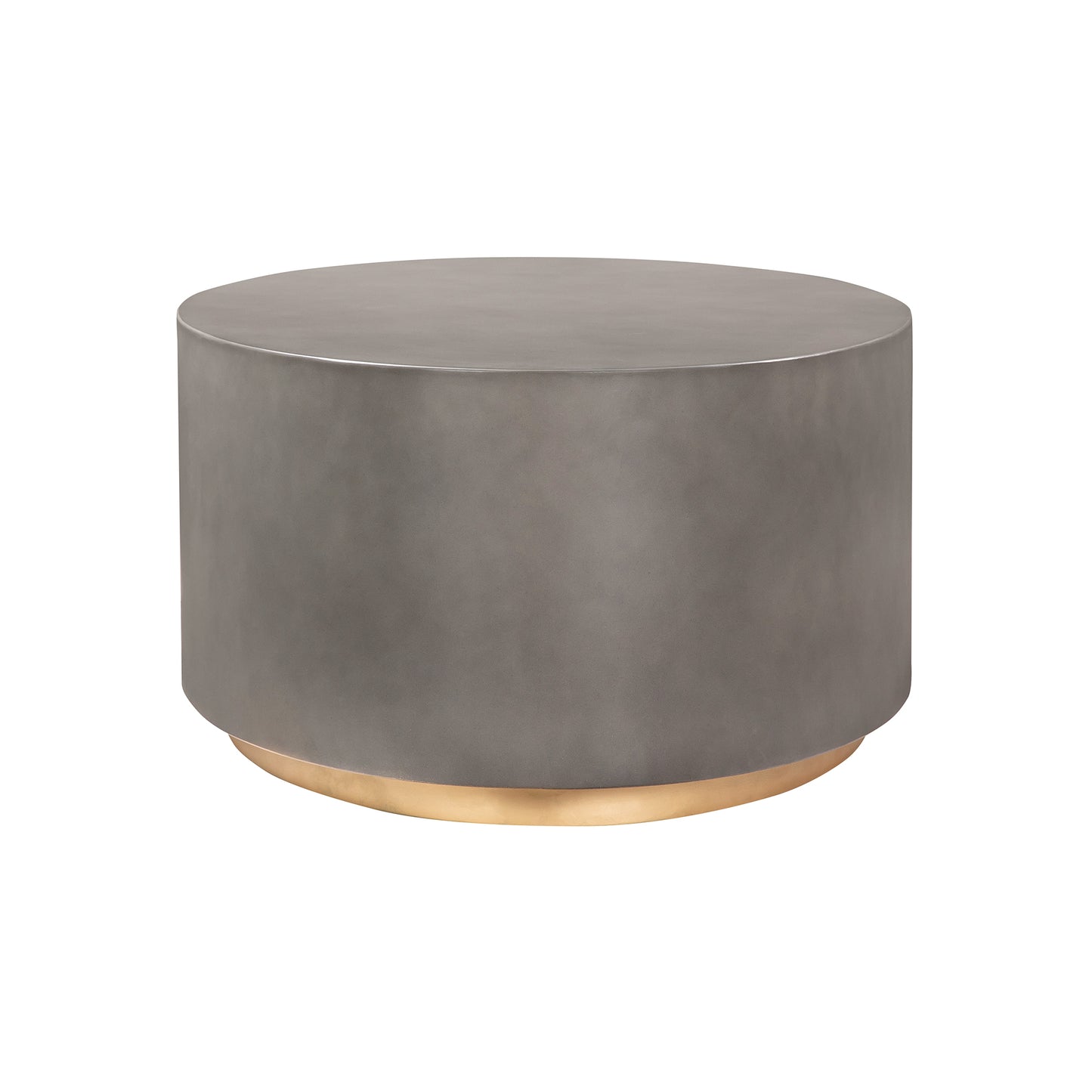 Gray & Brass Concrete & Brass Oval Coffee Table