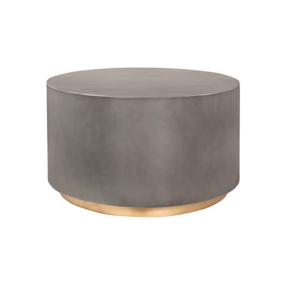 Gray & Brass Concrete & Brass Oval Coffee Table