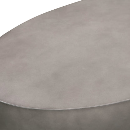 Gray & Brass Concrete & Brass Oval Coffee Table