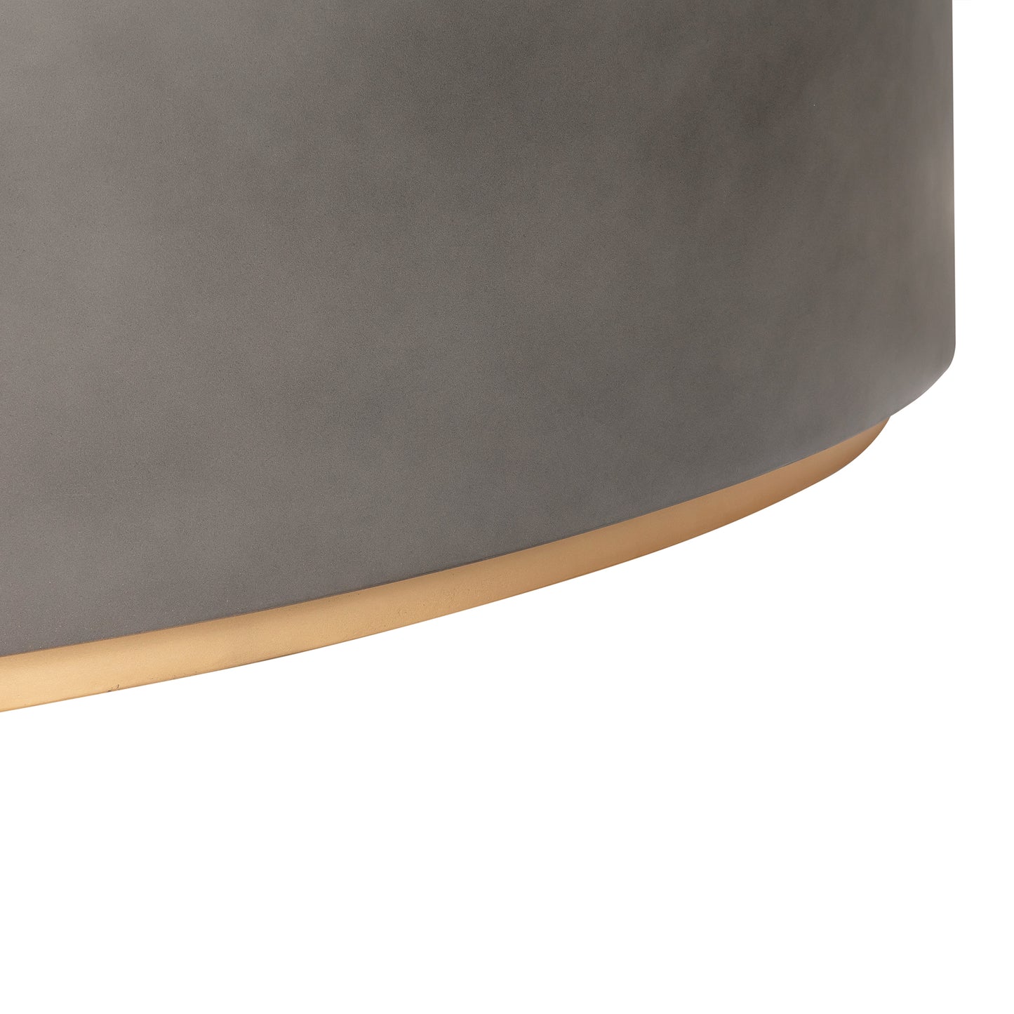 Gray & Brass Concrete & Brass Oval Coffee Table