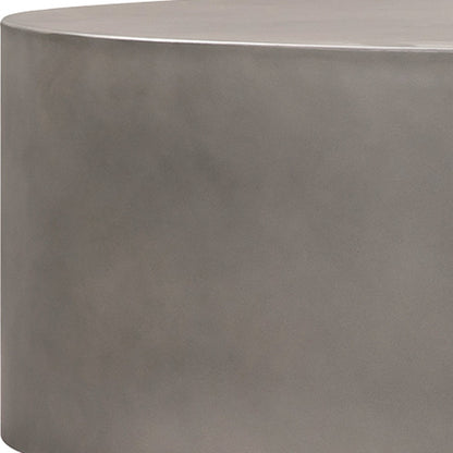 Gray & Brass Concrete & Brass Oval Coffee Table
