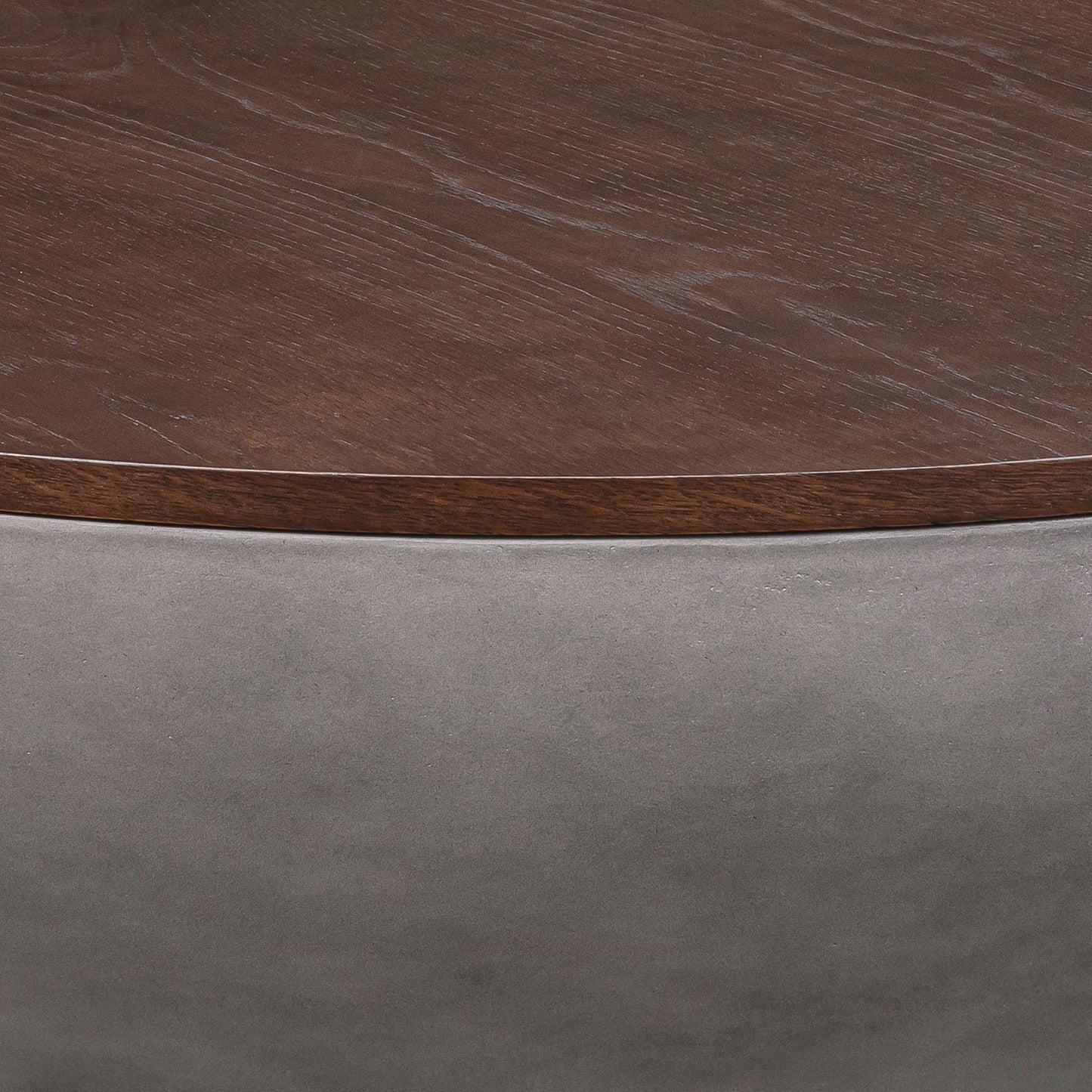 Brown & Gray Solid Wood & Concrete Round Coffee Table image 8