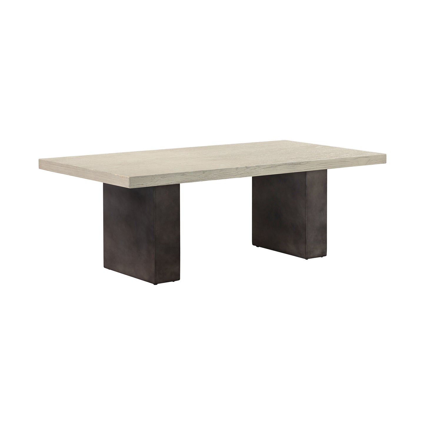 Gray & Dark Gray Solid Wood & Concrete Coffee Table