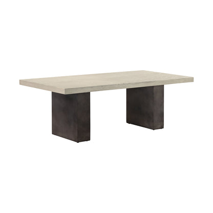 Gray & Dark Gray Solid Wood & Concrete Coffee Table