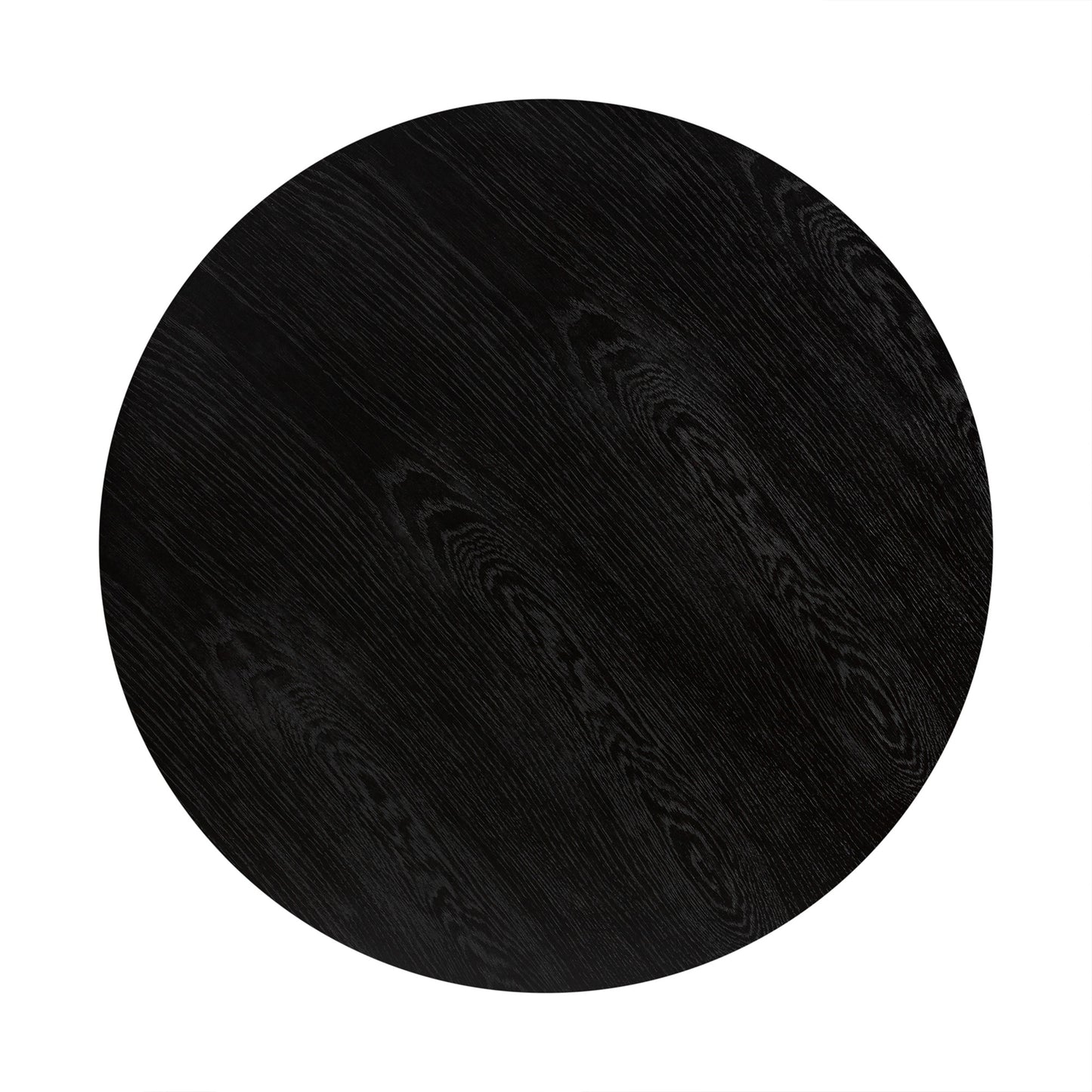 Black & Brown Solid Wood & Metal Round Coffee Table