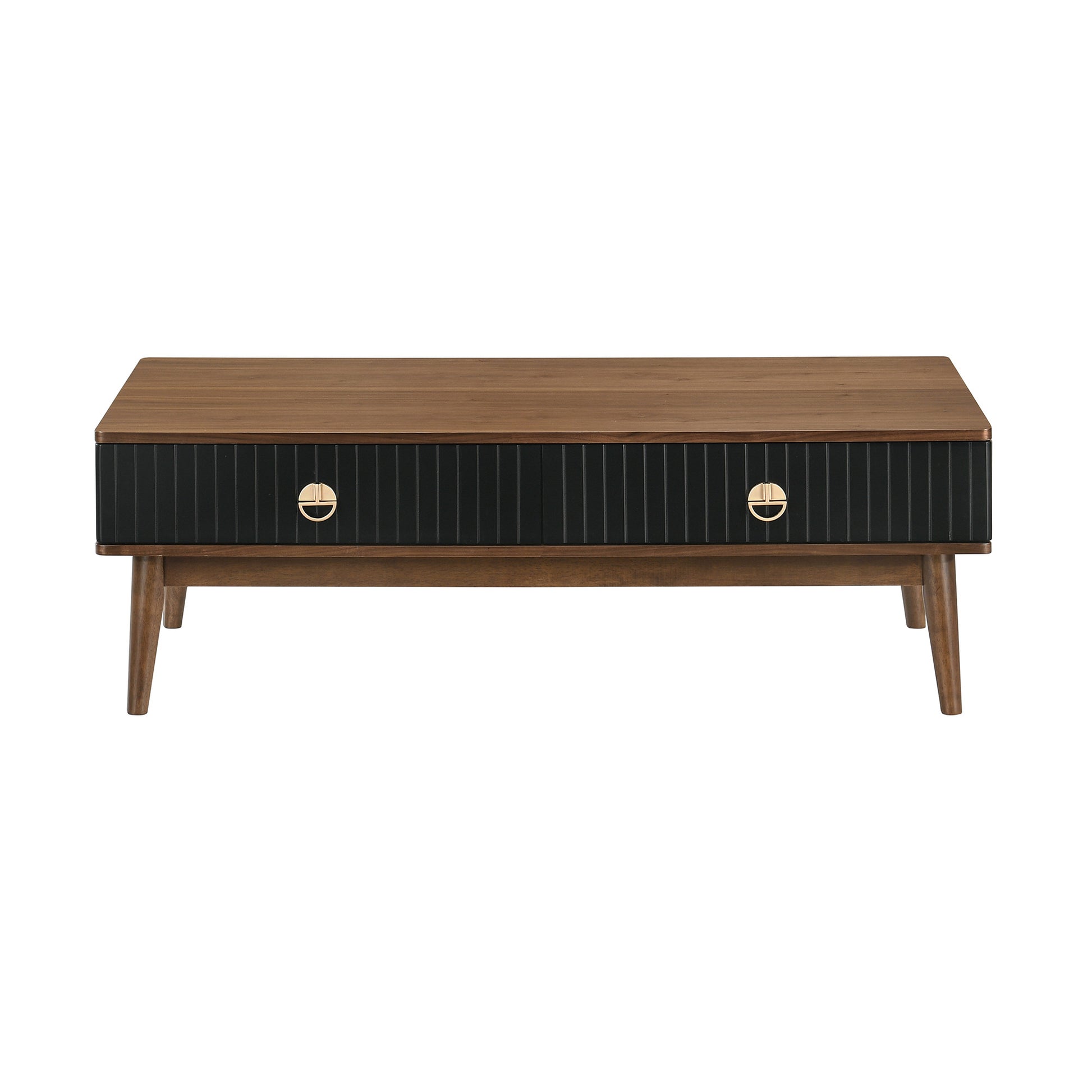 Brown & Black Coffee Table w/ 2 Drawers image 2