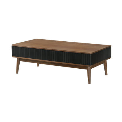 Brown & Black Coffee Table w/ 2 Drawers