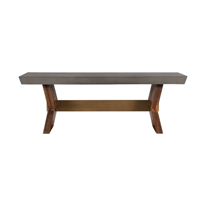 Gray & Brown Concrete & Solid Wood Coffee Table