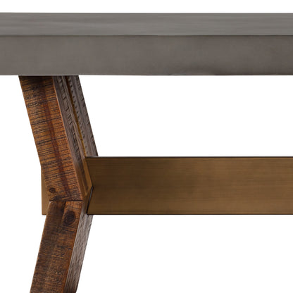 Gray & Brown Concrete & Solid Wood Coffee Table