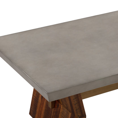 Gray & Brown Concrete & Solid Wood Coffee Table