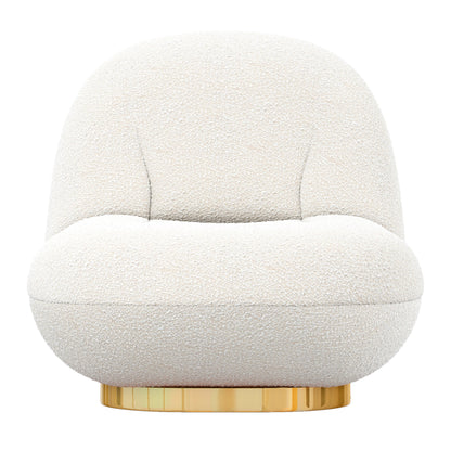 White & Gold Boucle Slipper Chair