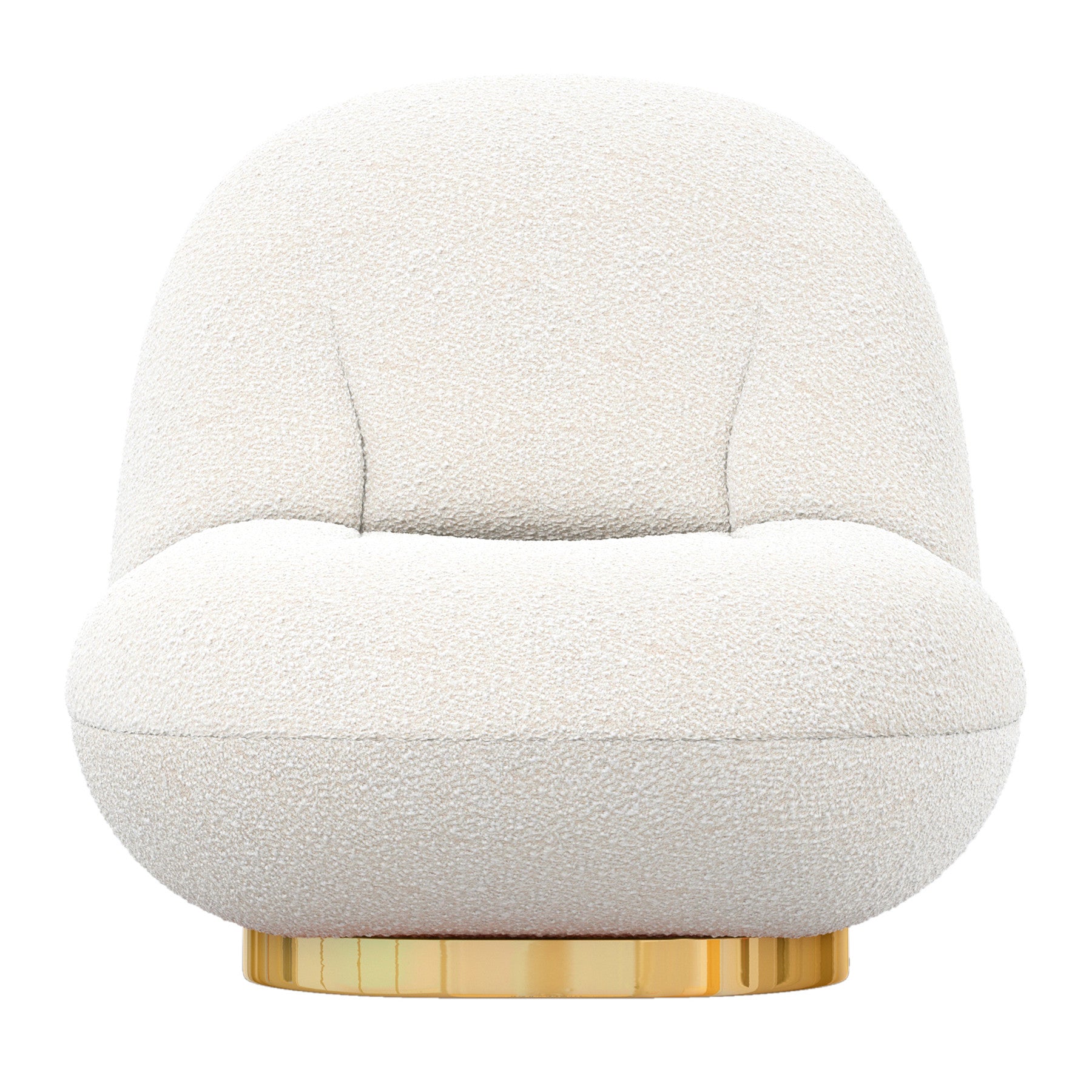 White & Gold Boucle Slipper Chair
