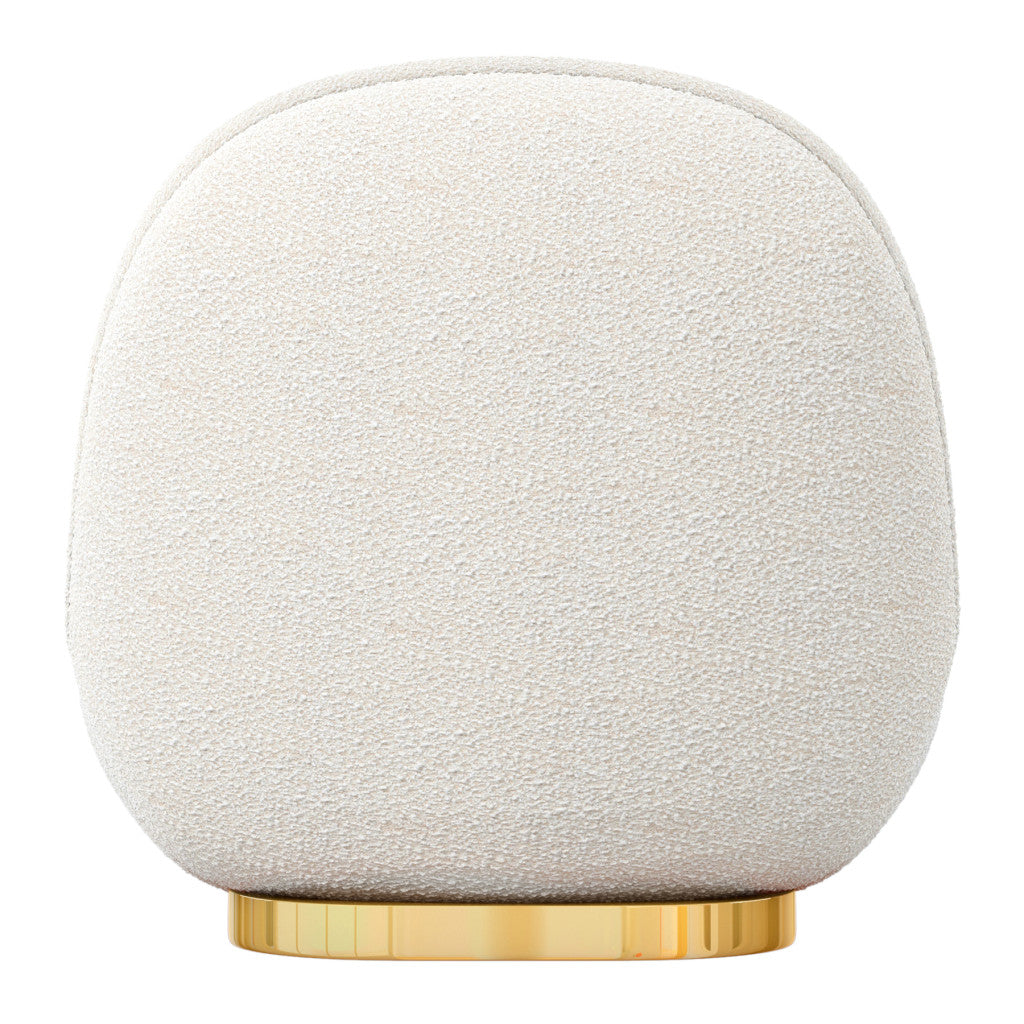 White & Gold Boucle Slipper Chair