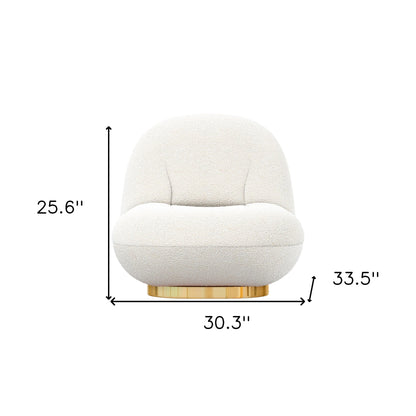White & Gold Boucle Slipper Chair
