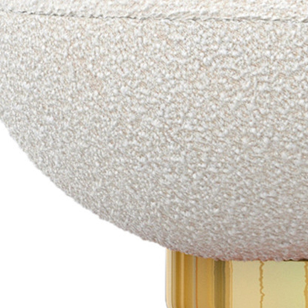 White & Gold Boucle Slipper Chair