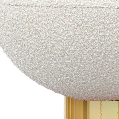 White & Gold Boucle Slipper Chair