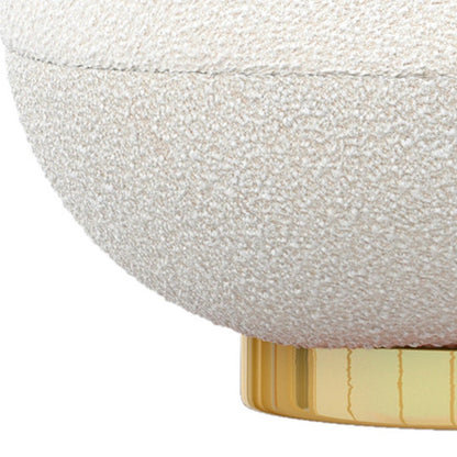 White & Gold Boucle Slipper Chair