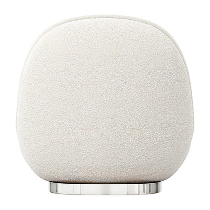 White & Silver Boucle Slipper Chair