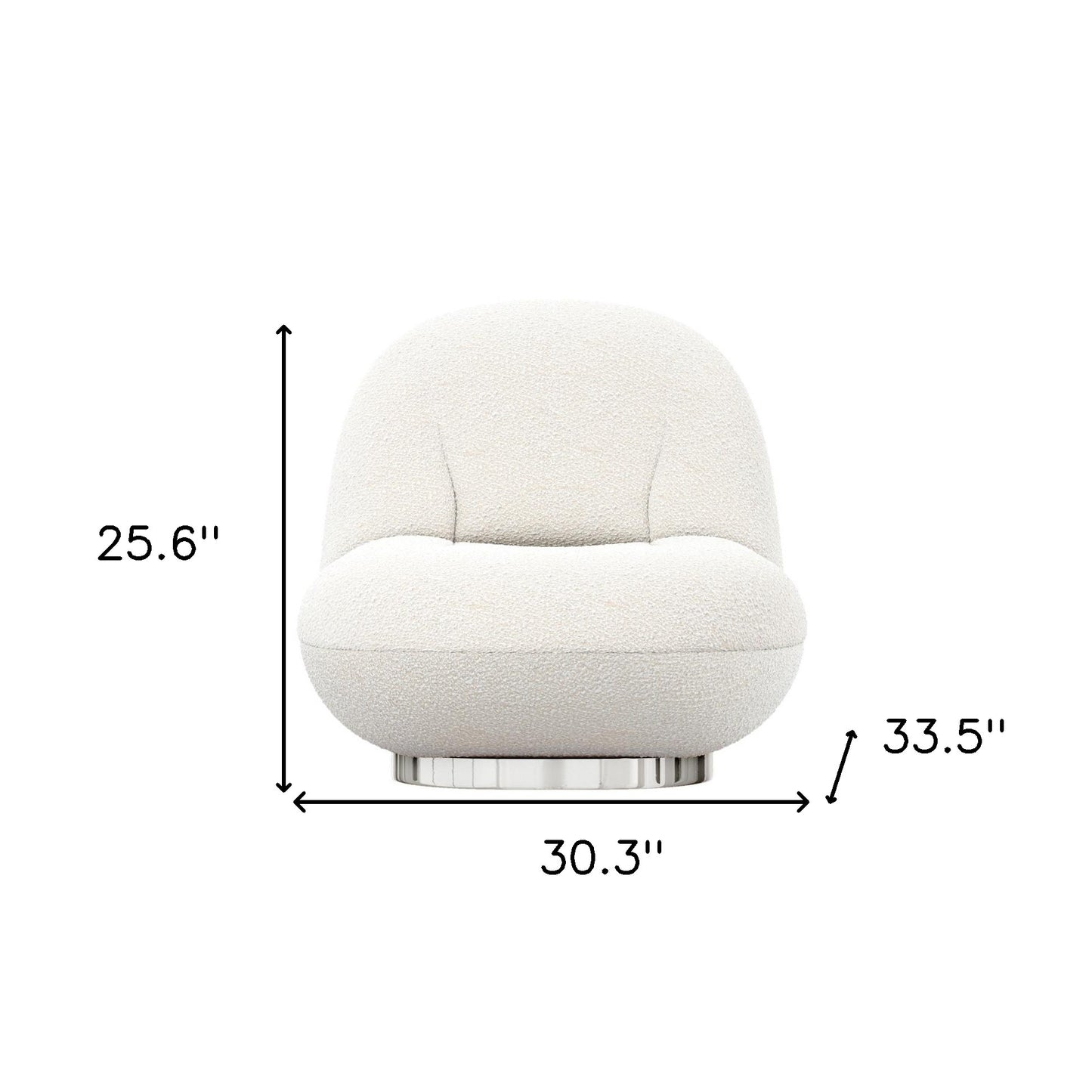 White & Silver Boucle Slipper Chair