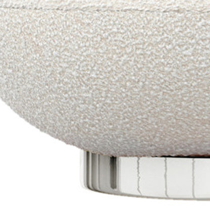 White & Silver Boucle Slipper Chair