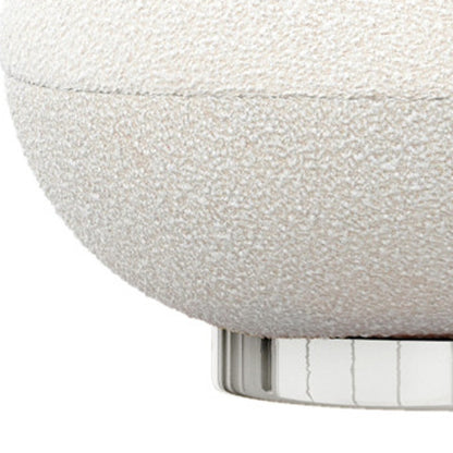 White & Silver Boucle Slipper Chair