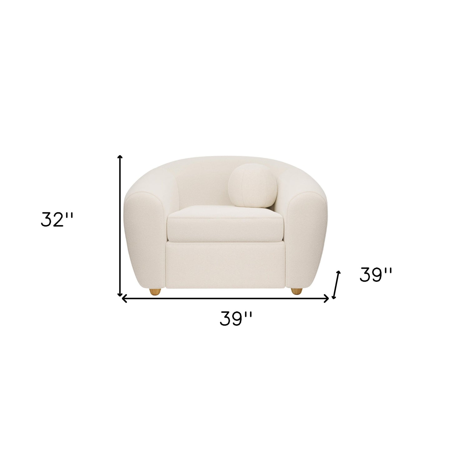White & Natural Boucle Arm Chair