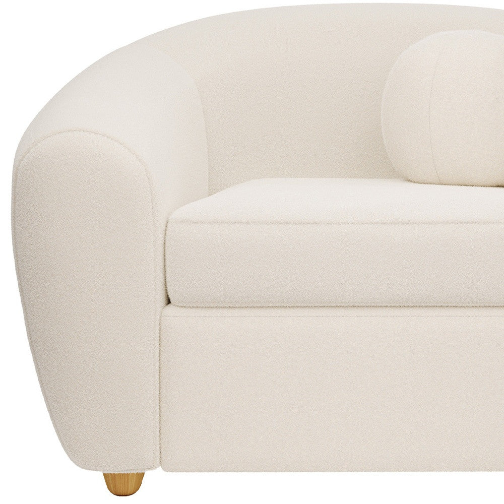 White & Natural Boucle Arm Chair