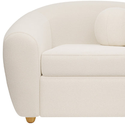 White & Natural Boucle Arm Chair