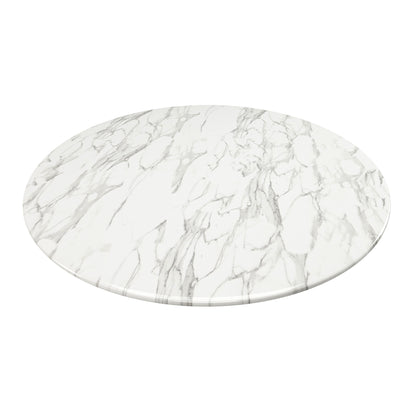 White And Gold Rounded Marble And Metal Pedestal Base Dining Table