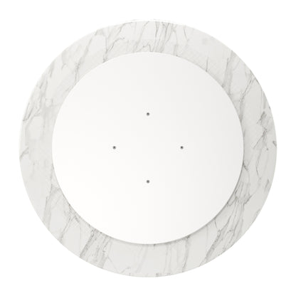 White And Gold Rounded Marble And Metal Pedestal Base Dining Table