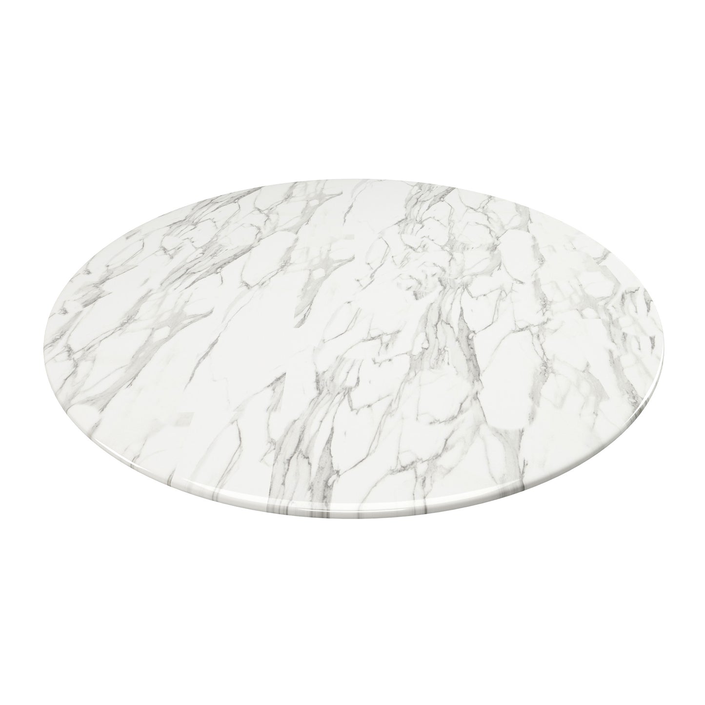 White Rounded Marble And Metal Pedestal Base Dining Table