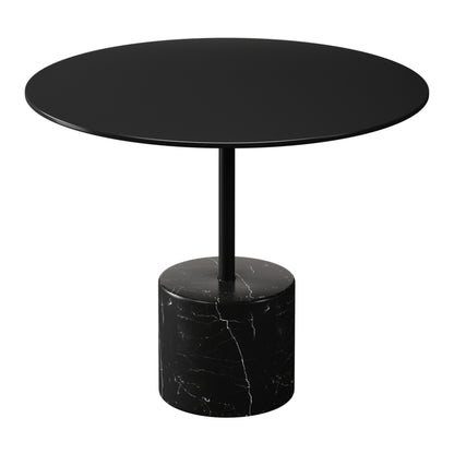 Black Steel & Stone Round Coffee Table
