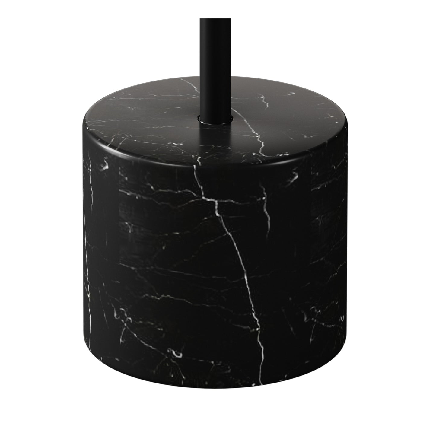Black Steel & Stone Round Coffee Table