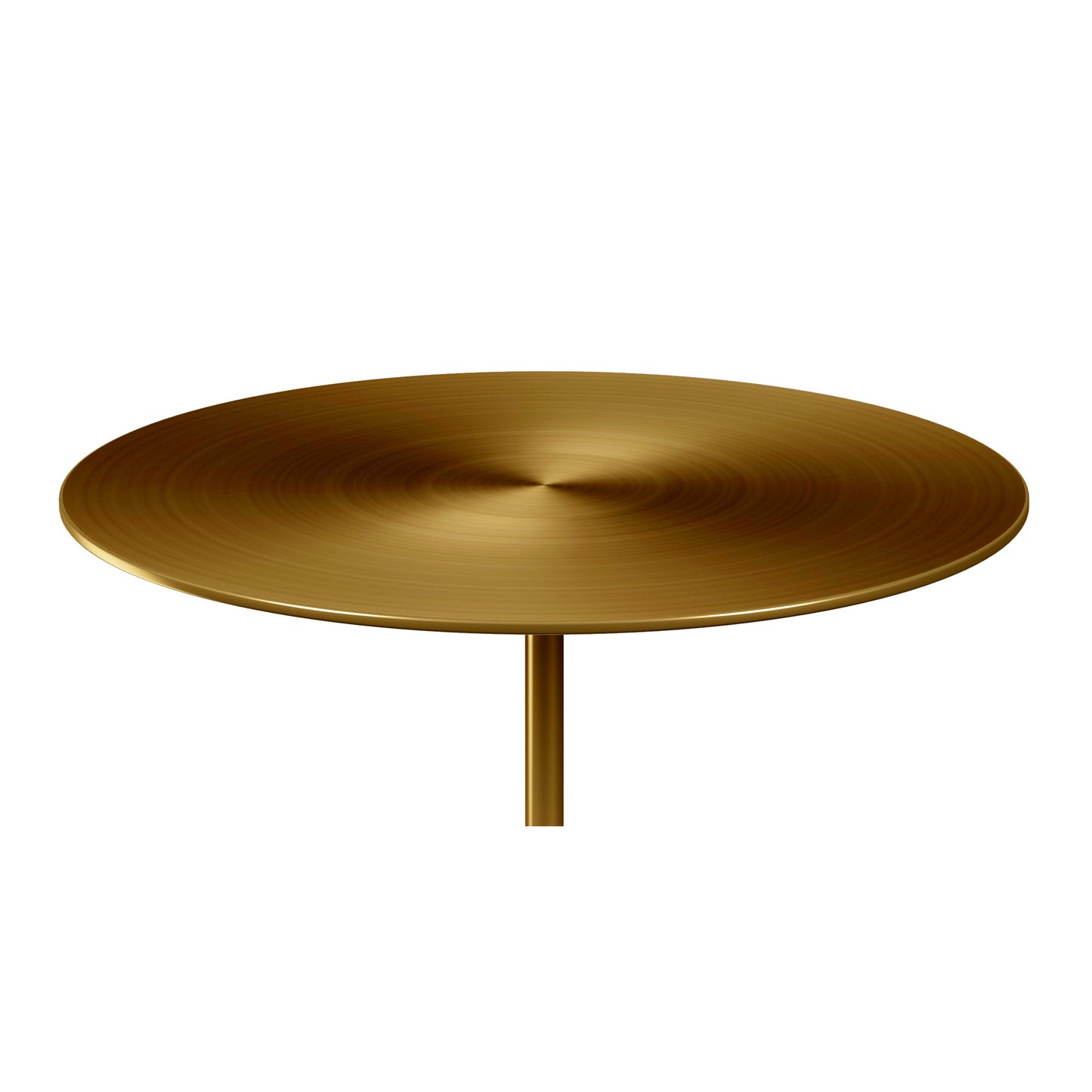 Gold & White Steel & Stone Round Coffee Table