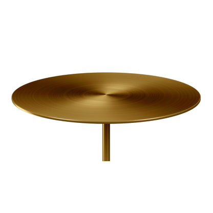 Gold & White Steel & Stone Round Coffee Table