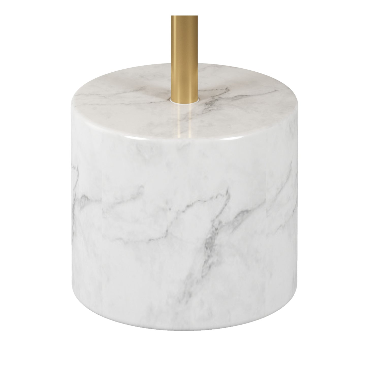 Gold & White Steel & Stone Round Coffee Table