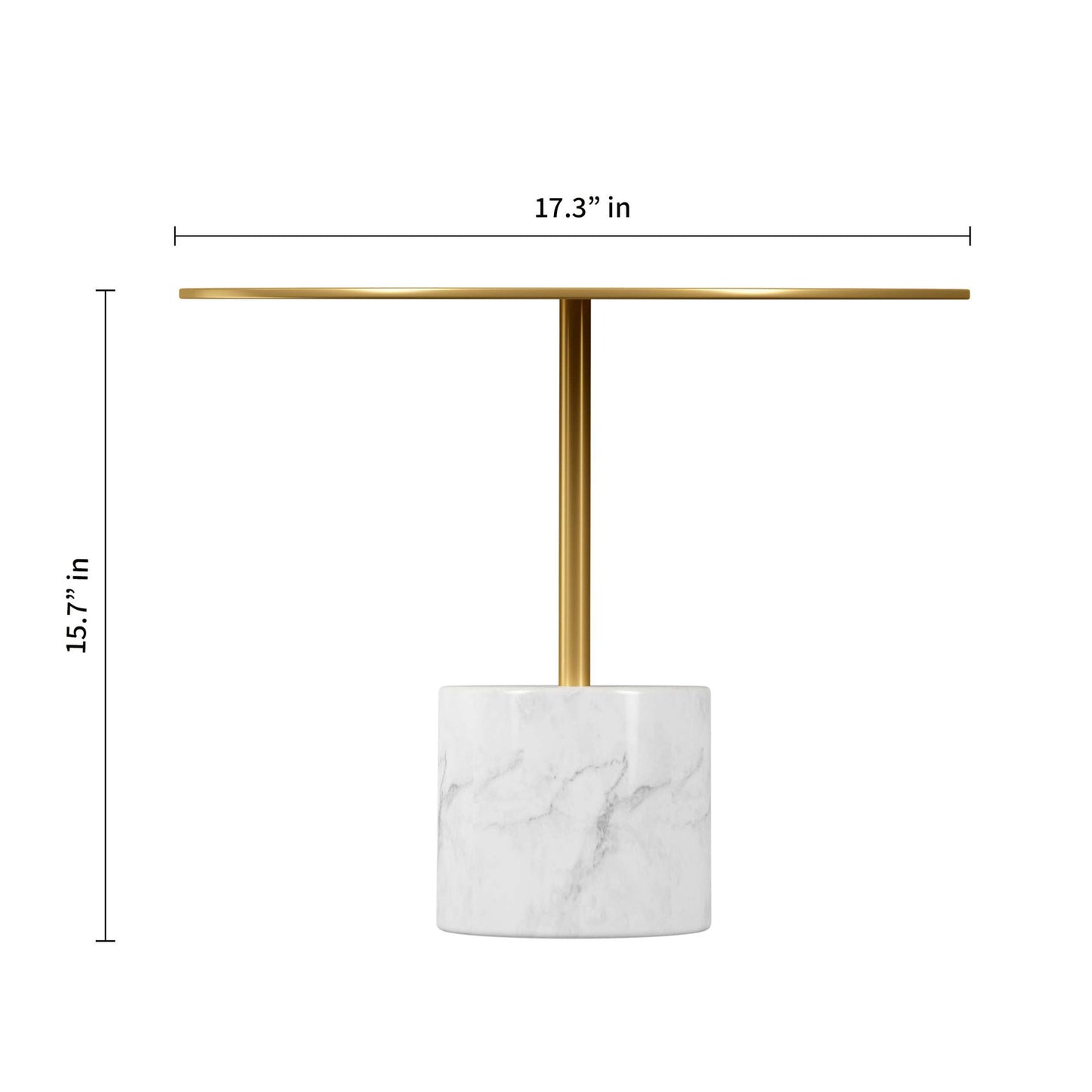 Gold & White Steel & Stone Round Coffee Table