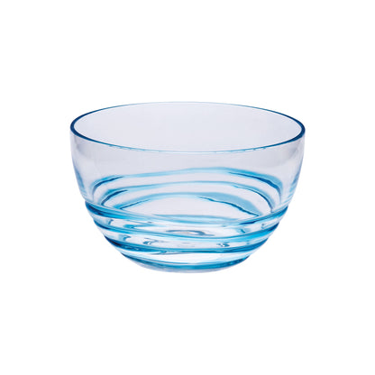 Clear and Blue 4-Piece Swirl Acrylic Set of 4 Bowl Set