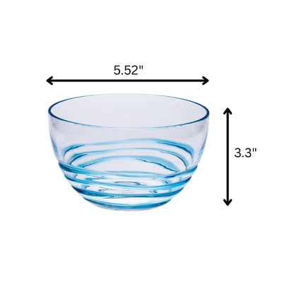 Clear and Blue 4-Piece Swirl Acrylic Set of 4 Bowl Set