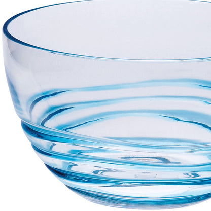 Clear and Blue 4-Piece Swirl Acrylic Set of 4 Bowl Set