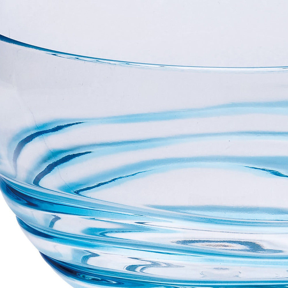 Clear and Blue 4-Piece Swirl Acrylic Set of 4 Bowl Set
